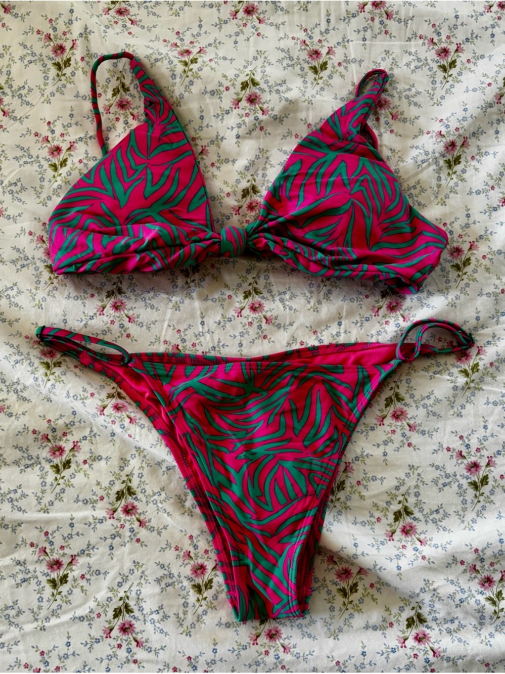 O'Neill Pink & Green Triangle Bikini